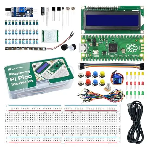 LAFVIN Basic Starter Kit for Raspberry Pi Pico, with Breadboard, 1602,Support Python, C, Java with Tutorial