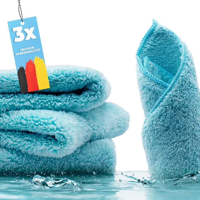 Mikrofaser Super Saugtuch/Staubtuch – 3er Set – Effiziente, Chemiefreie Reinigung mit Super Saugkraft – Microfaser-Trockentuch, Staubmagnet | Autopflege – auch als 10er-Pack wählbar