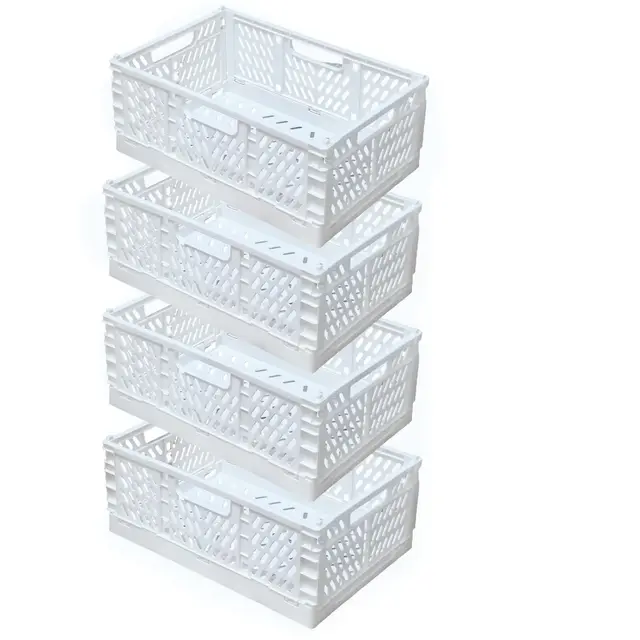 EURXLQ Klappbox 4er-Set Weiß 30 × 20 × 12 cm