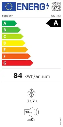 SCHOEPF – GT217SA Gefriertruhe 217 L – Weiß – 84,20 x 96,30 x 63,20 cm – Energieklasse A – Schnellgefrieren – 38 dB – 84 kWh/Jahr – 4-Sterne-Kennzeichnung – Freistehend