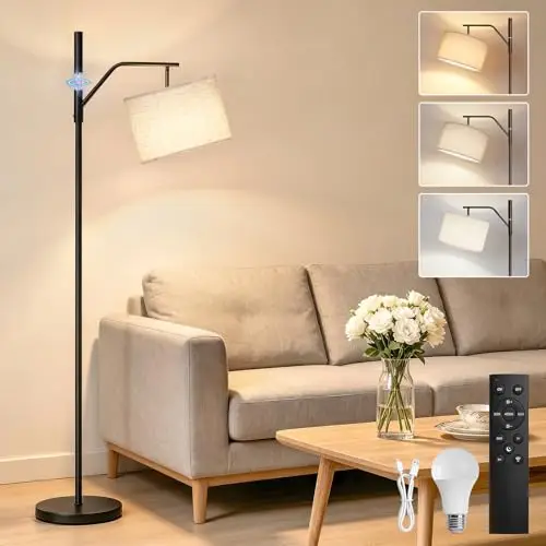 TaoFiaCo 168CM Akku LED Stehlampe mit Fernbedienung Beige