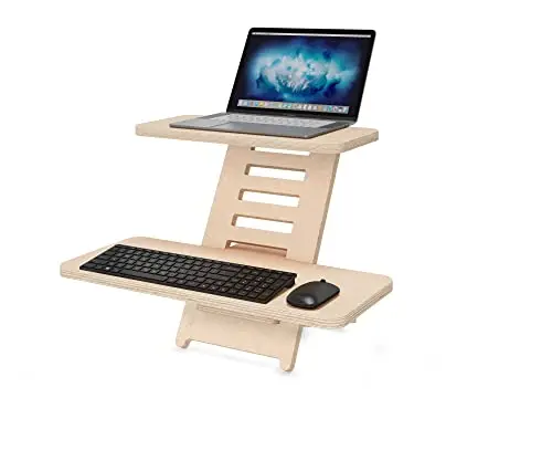 Stehschreibtisch Aufsatz | Stehpulte | Holz | Laptopständer | Ständer | Stehtisch | Rednerpult | Schreibtischaufsatz | Höhenverstellbar | Made in EU (Natürlich)