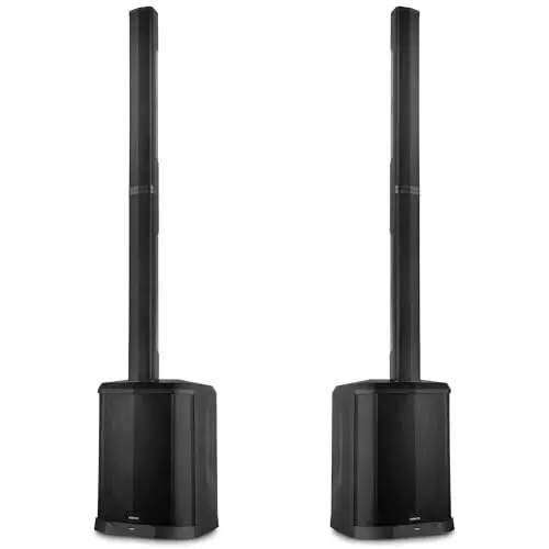 Vonyx VX822 Column Speaker System - 2er Set - PA Anlage Aktiv, 1800 Watt Line Array Säulenlautsprecher, 12 Zoll Subwoofer, Stereo Pairing, Bluetooth 5.0, DJ Anlage Komplett, PA Lautsprecher