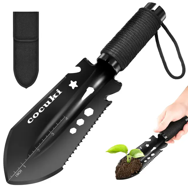 Mini Gartenschaufel, 9 in 1 Tragbar Ultraleichte Kleine Campingschaufeln mit Tragetasche, für Gartenarbeit Camping Strandwandern und Überleben