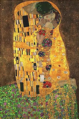 AveJoys Puzzle 1000 Teile Erwachsene Der Kuss von Gustav Klimt 70 x 50 cm Puzzles für Erwachsene Lernspiel Herausforderungsspielzeug 1000-teilige Puzzles für Erwachsene Kinder