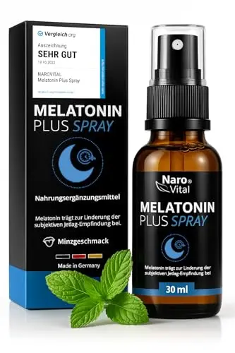 Melatonin Einschlafspray Hochdosiert I Natürliches Melatonin Spray Plus mit Ashwagandha, Passionsblume, Lavendel, Baldrian, Melisse I Alternative zu Melatonin Tropfen I 30 ml - 0, 5mg pro Sprühstoß