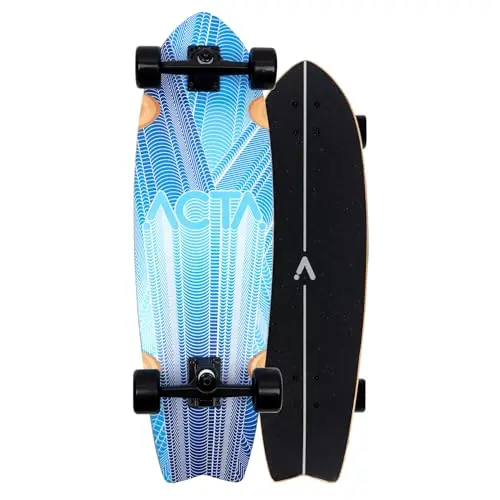 ACTA Surfskate Timber 31" - Naturholz - Surfboard aus Ahorn 7-Fach - Ideal für Anfänger & Fortgeschrittene - für Pumptrack, Cruising und Urban Carving
