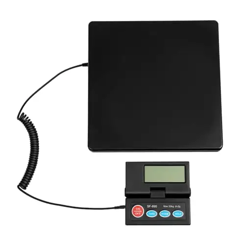 Profi Paketwaage 1g - 50Kg Präzisionswaage Briefwaage Plattformwaage TischwaageA Wiegeanzeige (Schwarz)