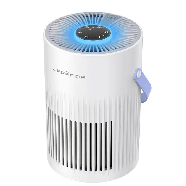 Luftreiniger mit HEPA Luftfilter, Luftreiniger Allergiker mit Griff, HEPA Filter gegen Staub Pollen Tierhaare Gerüche Air Purifier mit Aromatherapie für Schlafzimmer 7-farbiges Licht 20dB