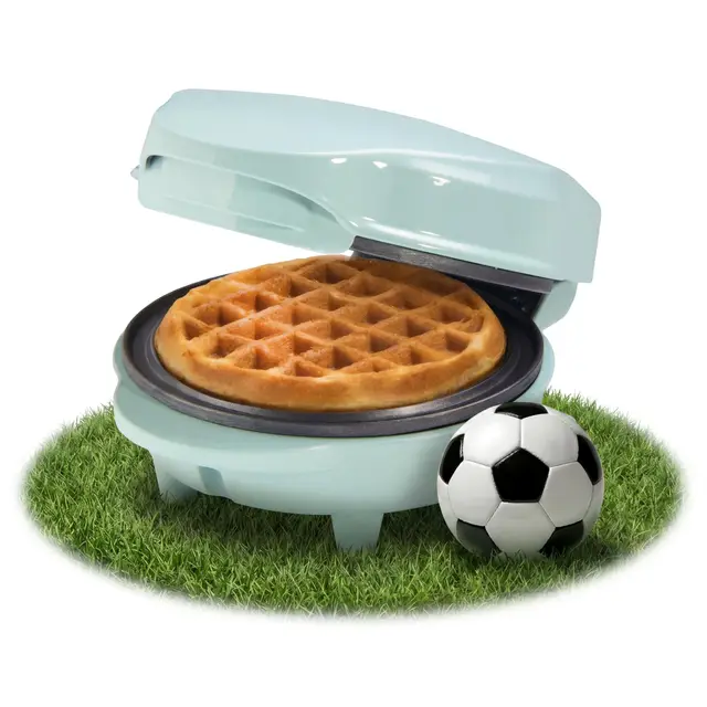 Bestron Mini-Waffeleisen für klassische Waffeln, kleiner Waffelmaker mit Antihaftbeschichtung, für Kindergeburtstage, Familienfeiern, Ostern oder Weihnachten, Retro Design, 550 Watt, Farbe: Mint único