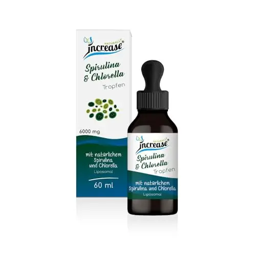 Liposomale Spirulina & Chlorella Tropfen hochdosiert - (180.000mg pro Packung) 6000mg Spirulina & Chlorella pro Tagesdosis - MCT Öl - Hohe Bioverfügbarkeit