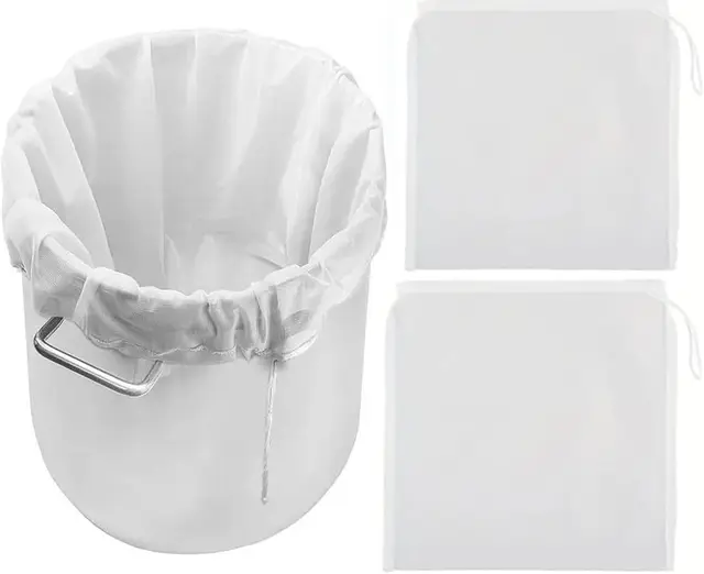 6 Stk Filterbeutel Siebbeutel 80 Micro 45*60cm Pressbeutel Brew Bag Nylon Hopfenfilter Bier Weiss Presssack Filtertuch Auspresstuch Passiertuch Nussmilchbeutel für Obstpresse Wein Marmelade