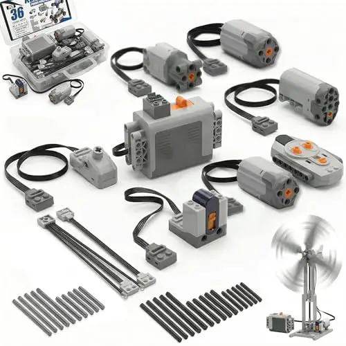 Servo Motor Function Set Power Functions Set 36-teiliges Motor Power Function Elektrisch Spielzeug Motor Technology Power Powered Module Fernbedienung Batteriebox Kompatibel mit Vielen Modellen