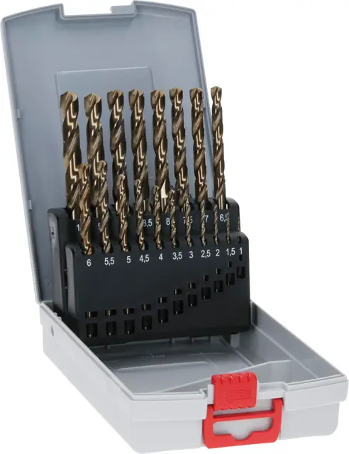 Bosch 19x PRO Stainless HSS-Co Spiralbohrer-Set (für Stahl, Edelstahl, Ø 1-10 mm, Professional Zubehör Bohrmaschine/Schrauber)