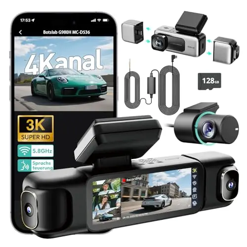 botslab 4-kanal dashcam 3k+1080p