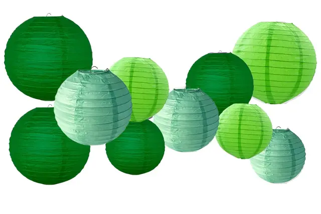 gaka favor 10er papier lampions grün