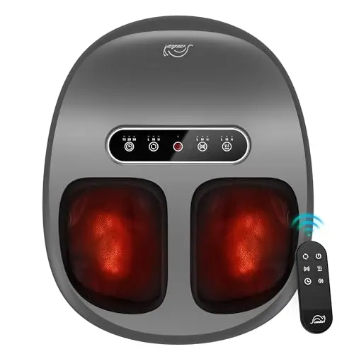 Snailax Fußmassagegerät elektrisch, Shiatsu-Fussmassagegerät mit Wärme Tiefenkneten Rollen Kompression für Plantarfasziitis, Geschenke für Frauen/Männer, Schuhgröße 48