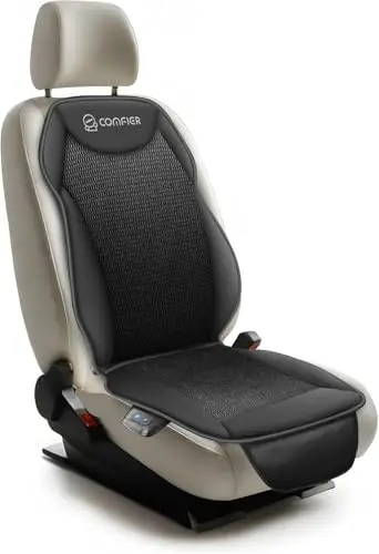 COMFIER 12V Kühlendes Autositzkissen, Belüfteter Sitzbezug für Vordersitze, Einstellbare Temperatur, Universal Passform für PKW LKW SUV, Schwarz