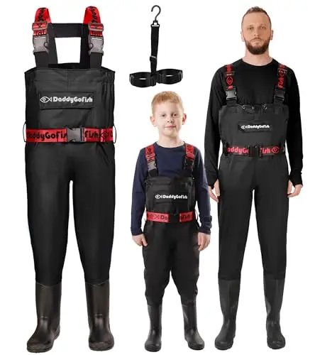 DaddyGoFish Kinder Wathose PVC Blau