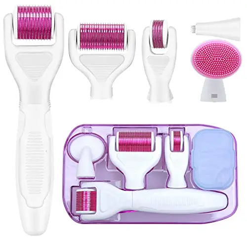 Derma roller 6 in 1 Microneedling Derma Roller für Körper und Gesichtspflege - Micronadeln Narbenroller für Anti-Falten, Schwangerschaftsstreifen, Akne - Mikronadelrolle von ZITFRI