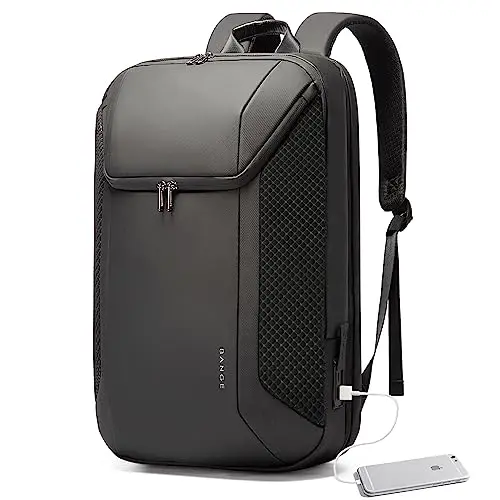 BG FUTURE AESTHETICS BG Smart Business Laptop-Rucksack, wasserdicht, passend für 15,6–17,3 Zoll Laptops mit 3.0 USB-Ladeanschluss für Damen und Herren (schwarz), Schwarz , L