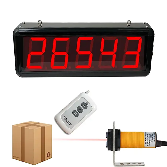 Digitaler Zähler, Produktionslinienzähler Mit Infrarot-Durchgangssonde, Zählung Bis 99999, Sensorabstand 5M, Power-Off-Memory-Funktion, Geeignet Für Fabriken Und Werkstätten