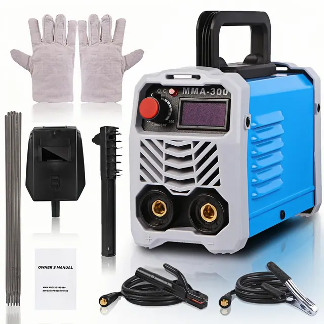 MMA Mini schweißgerät 300A, IGBT Inverter Schweissgerät, Elektroden schweißgerät 230V, handschweißgerät,Kompakt, Automatik Hotstart,Überhitzungsschutz, Arc Force und Anti-Stick