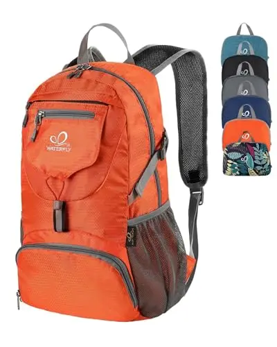 WATERFLY Ultraleicht Faltbar Klein Rucksack: 20L Leicht Packable Wanderrucksack Tagesrucksack Trekkingrucksack Outdoor Sportlich Backpack Travel Daypack für Herren Damen