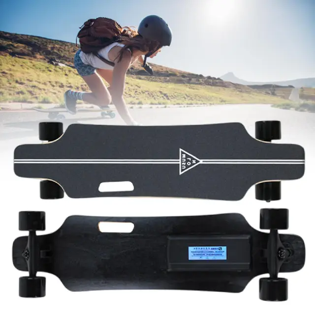 350W Elektrisches Skateboard mit Fernbedienung, 20/25 km/h Höchstgeschwindigkeit & 8/15 km Reichweite, Elektrisches Longboard für Erwachsene mit Vier Verstellbaren Geschwindigkeiten 15kM
