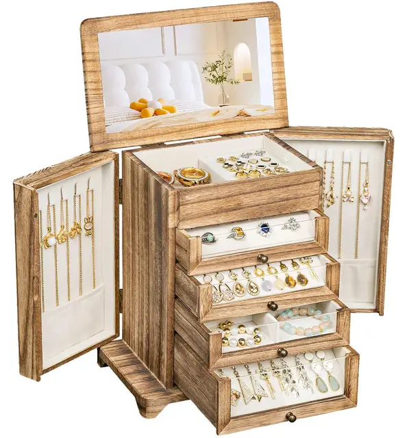 amoard schmuckschatulle organizer holz