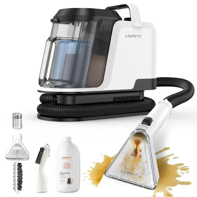 Uwant Y100 Polsterreiniger Gerät, Nasssauger mit 18KPA für Sofa, Teppich und Auto, 600 W Waschsauger, Selbstreinigung, Multi-Bürstenkopf & 500ml Teppichreiniger
