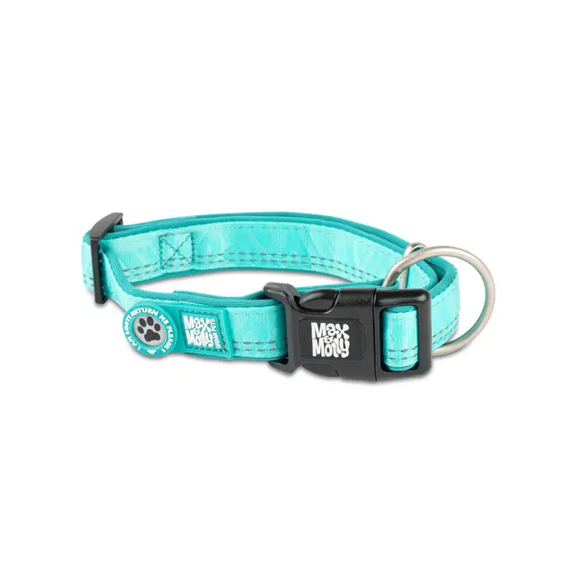 Max & Molly Hundehalsband mit Gotcha! Smart ID Sicherheitsanhänger, Matrix 2.0 Türkis/S, Halsband Hund Gepolstert & Reflektierend – Komfort für deinen treuen Begleiter