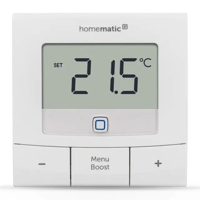 Homematic IP Wandthermostat – Basic, Smart Home, digitales Thermostat für Heizkörper mit/ohne App, Alexa, Google Home, Temperaturmessung, Energie sparen, 154666A0