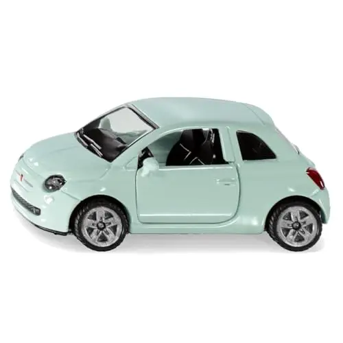 Siku 1453, FIAT 500, Spielzeugauto für Kinder, Metall/Kunststoff, Mint, Bereifung aus Gummi