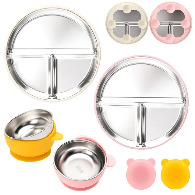 CLDY Edelstahl Babyteller Set