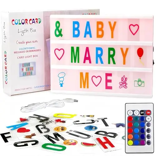 Frasheng Light Box Rosa A4,LED Lightbox mit Buchstaben,A4 Leuchtkasten mit Farbwechsel,Leuchtschild,inkl.192 Buchstaben und Emojis,Fernbedienung mit Dimmer,1,5m USB Kabel,Perfektes Deko Geschenk