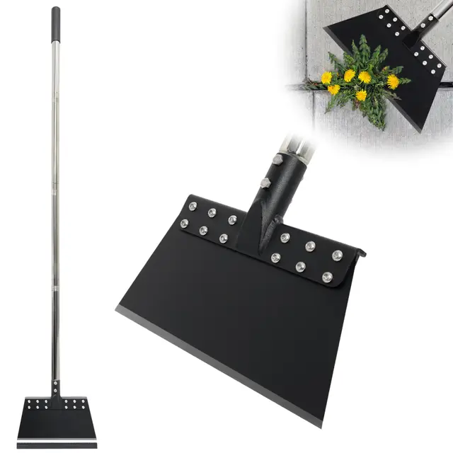 Gartenreinigungsschaufel 165.1 cm Multifunktions-Schaufel mit Federstahlklinge Bodenschaber Langer Verstellbarer Griff Schwerlast Schneeschaufel Eiskratzer Flache Schaufel für Unkraut Rasenkante