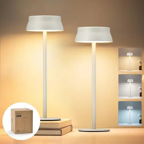 Philips Kabellose LED Tischleuchte 2er-Set mit Touch-Dimmung