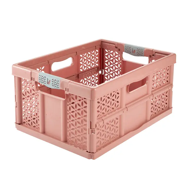 keeeper lea Stabile Profi-Klappbox mit Soft-Touch Griffen, 48,5 x 35 x 23,5 cm, 32 l, Rot (Nordic Red)