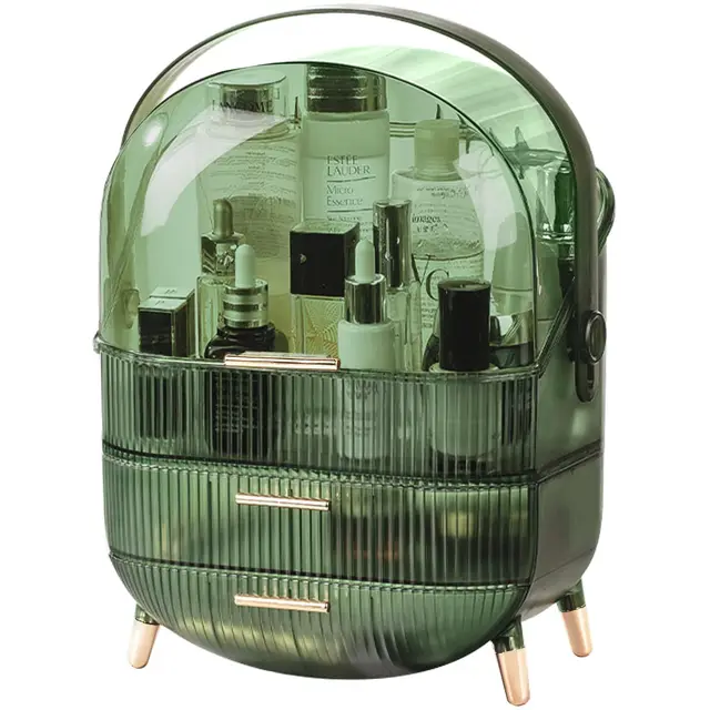Make-up-Organizer, Aufbewahrungsbox, Kosmetik-Vitrine mit Abdeckung, staubdicht, wasserdicht, Kosmetik-Aufbewahrungsbox, geeignet für Badezimmer-Arbeitsplatte und Schlafzimmer, Schminkkommode