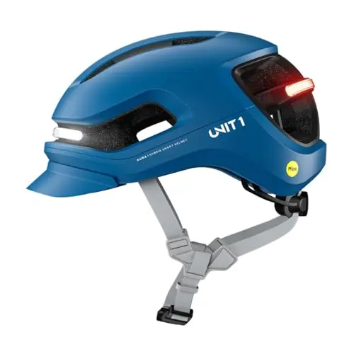 Unit 1 Aura Hybrid Smart Fahrradhelm | Stadt & Straße | MIPS | LED vorne und hinten | Dreh- und Bremslicht kompatibel mit Fernbedienung | Absturzwarnung | E-Bike Voll Zertifiziert | Leichtgewicht