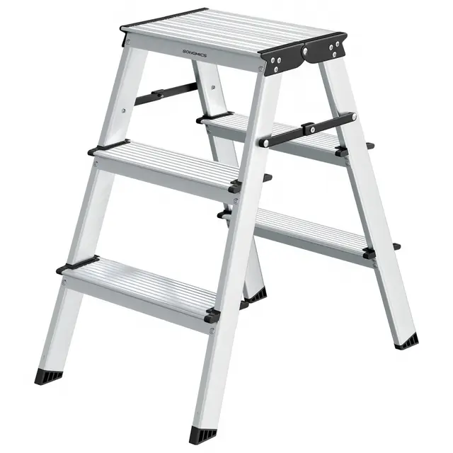 songmics aluleiter 3 stufen klappbar