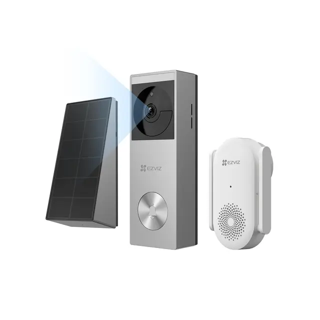 EZVIZ CP3 Pro Akku Video-Türklingel mit Chime CH1 + Solarpanel
