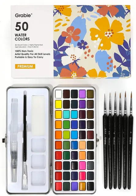 grabie aquarellfarben-set 50 farben