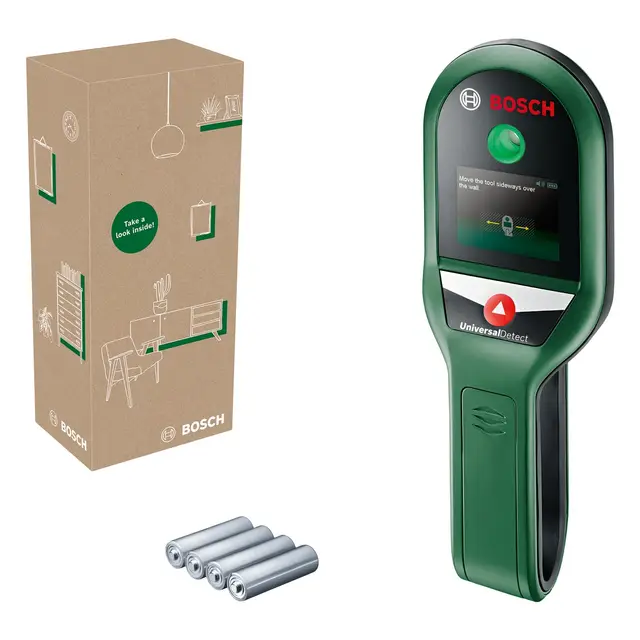 Bosch Ortungsgerät UniveralDetect (Schritt-für-Schritt Display Anleitung für einfache Bedienung, Leitungs-& Balkenfinder, im E-Commerce Karton)