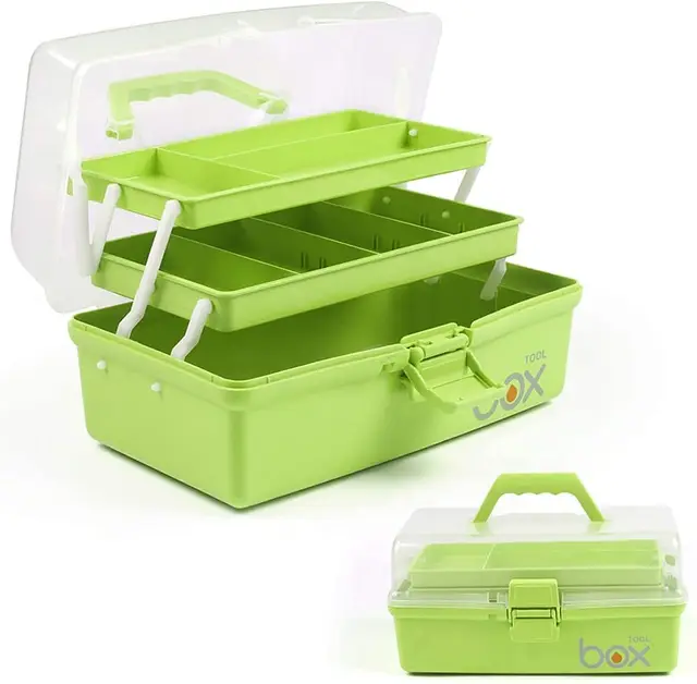 Creahaus Mehrzweck-Aufbewahrungsbox 30,5 cm 11 Fächer Grün