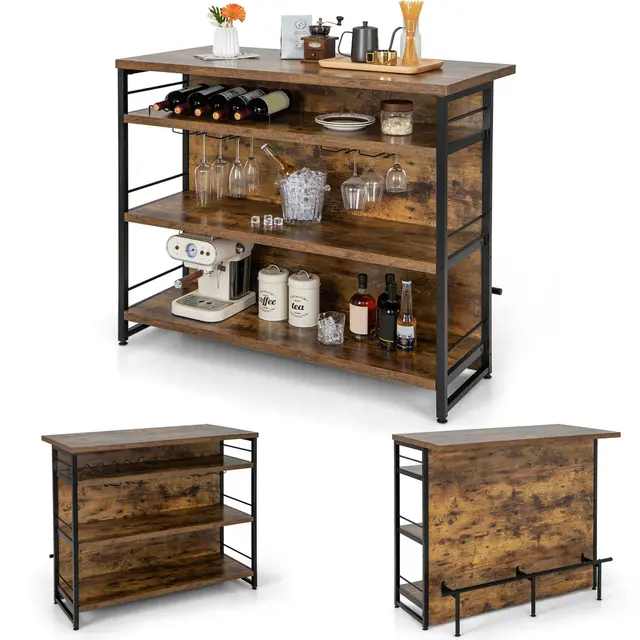 komfotteu 2 in 1 bartisch barschrank