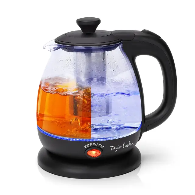 Taylor Swoden HHB1001BT Glas-Wasserkocher 1 L mit Warmhaltefunktion
