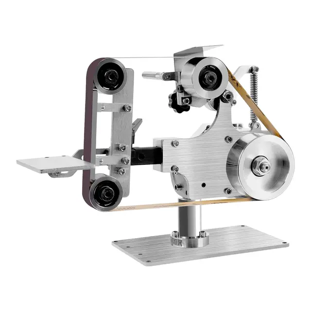 Bandschleifmaschine, Elektrische Bandschleifer 220V 550W, Stationärer Mini Bandschleifer mit Bürstenlosem Motor, Bandmaschine als Messerschleifer & Tellerschleifer für Holz/Metall
