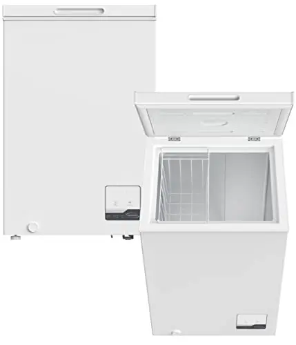 PKM Gefriertruhe BGT100D | 99 Liter | Tiefkühltruhe | Kühltruhe +2°C - +8°C | Weiß | EEK: D | 54,5 cm Breite | inkl. Drahtkorb | freistehend | 4 **** Gefrierfach | Eistruhe